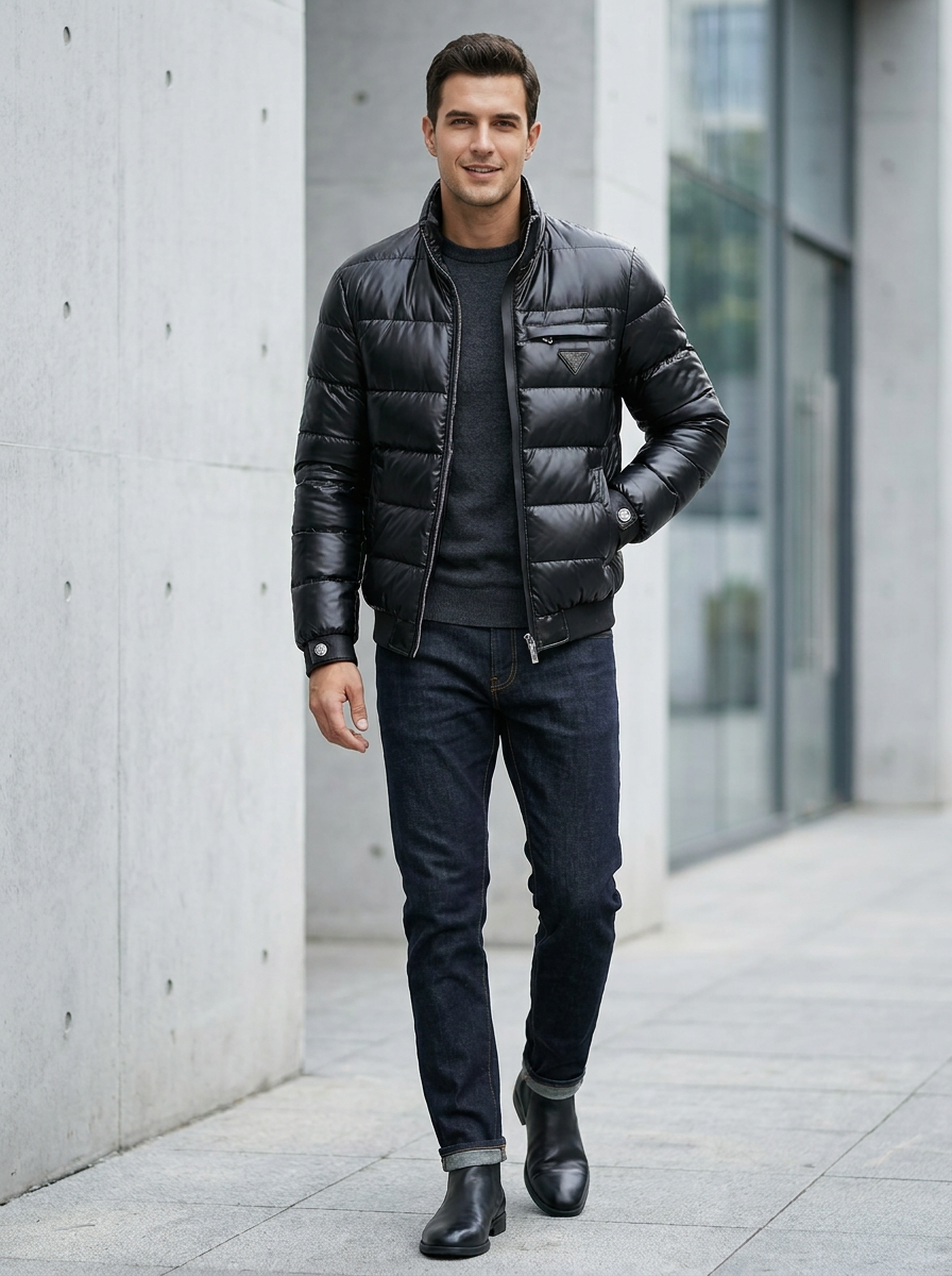 Herrenjacke mit sportlicher Passform und praktischen Taschen | A&B - 1 - Annoboutique