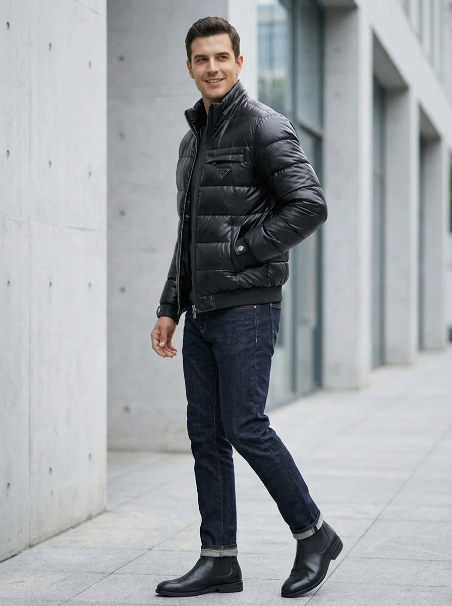 Herrenjacke mit sportlicher Passform und praktischen Taschen | A&B - 2 - Annoboutique