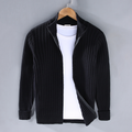 Herren Cardigan mit Stehkragen und strukturiertem Design | A&B - 1 - Annoboutique
