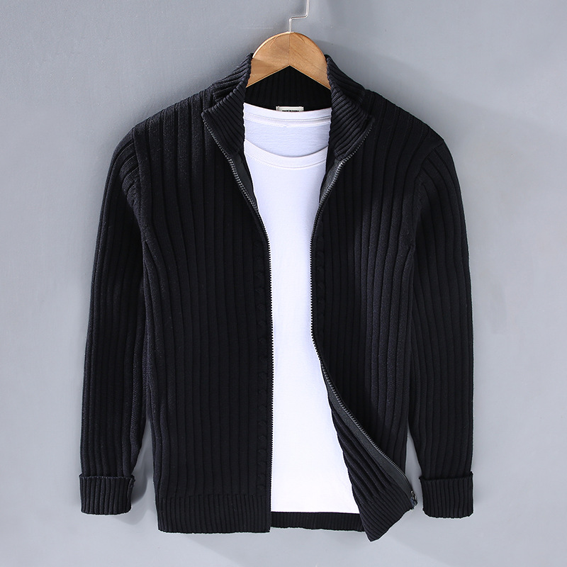 Herren Cardigan mit Stehkragen und strukturiertem Design | A&B - 1 - Annoboutique