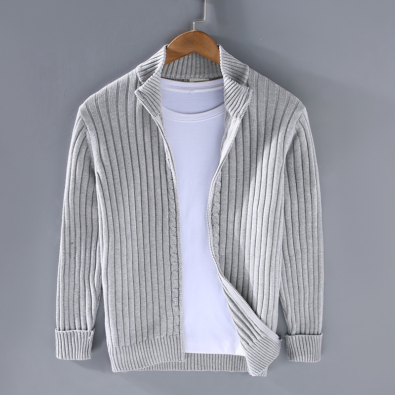 Herren Cardigan mit Stehkragen und strukturiertem Design | A&B - 2 - Annoboutique
