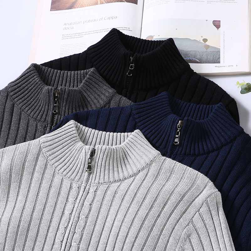 Herren Cardigan mit Stehkragen und strukturiertem Design | A&B - 7 - Annoboutique
