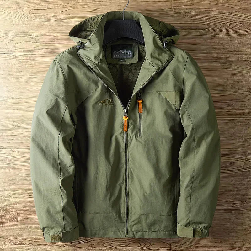 Outdoor-Jacke Herren mit verstellbarer Kapuze und praktischen Taschen | A&B - 7 - Annoboutique