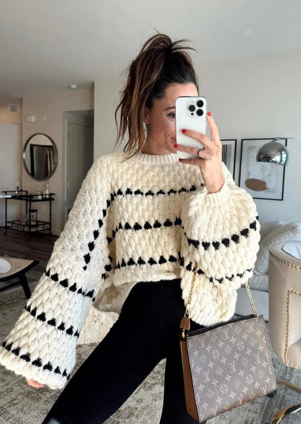 Pullover Damen im lässigen Oversized-Schnitt mit weitem Arm | A&B - 1 - Annoboutique