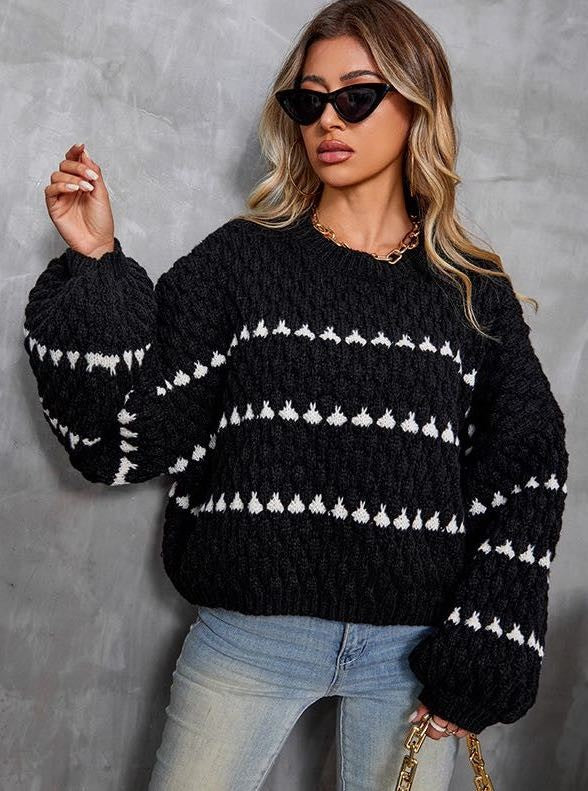 Pullover Damen im lässigen Oversized-Schnitt mit weitem Arm | A&B - 8 - Annoboutique