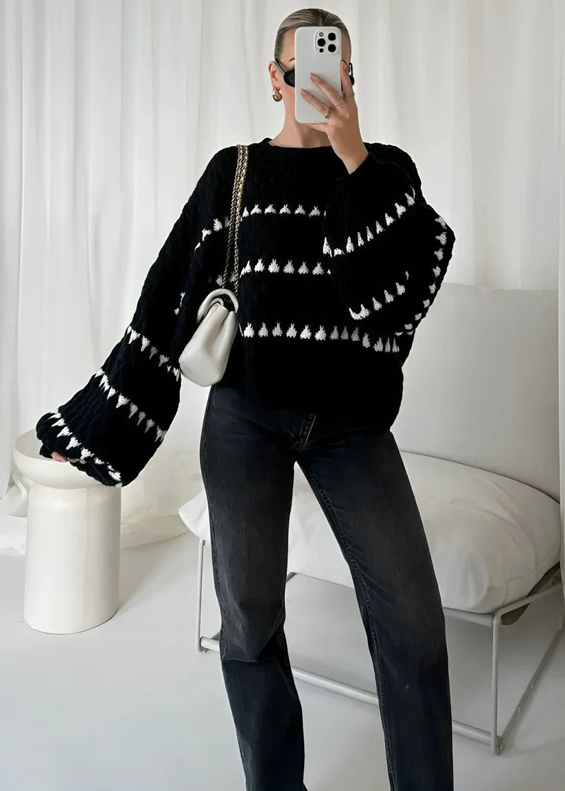 Pullover Damen im lässigen Oversized-Schnitt mit weitem Arm | A&B - 9 - Annoboutique