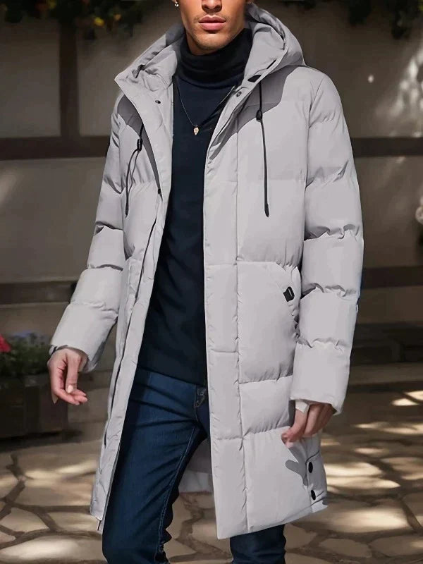 Moderne Herren Parka Jacke mit Kapuze und langen Schnitt | A&B - 2 - Annoboutique