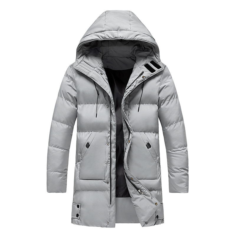 Moderne Herren Parka Jacke mit Kapuze und langen Schnitt | A&B - 4 - Annoboutique