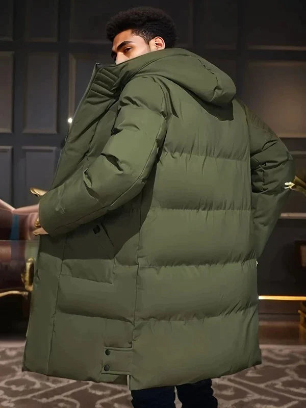 Moderne Herren Parka Jacke mit Kapuze und langen Schnitt | A&B - 5 - Annoboutique