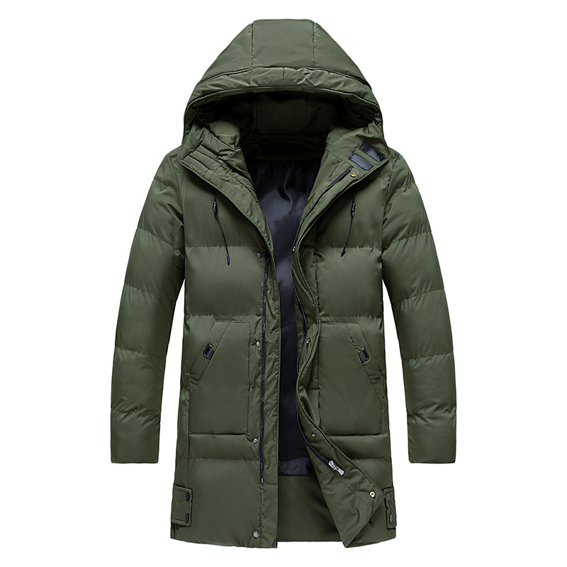 Moderne Herren Parka Jacke mit Kapuze und langen Schnitt | A&B - 7 - Annoboutique