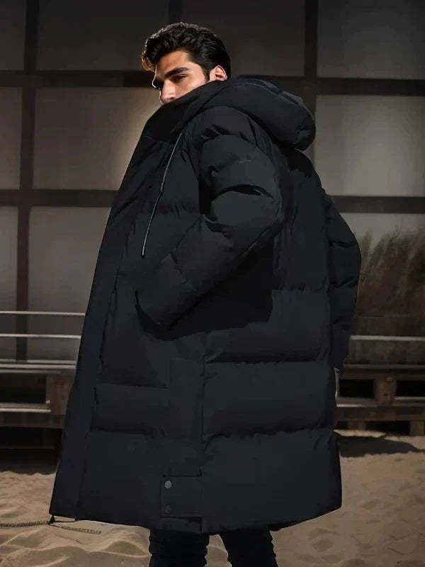 Moderne Herren Parka Jacke mit Kapuze und langen Schnitt | A&B - 10 - Annoboutique