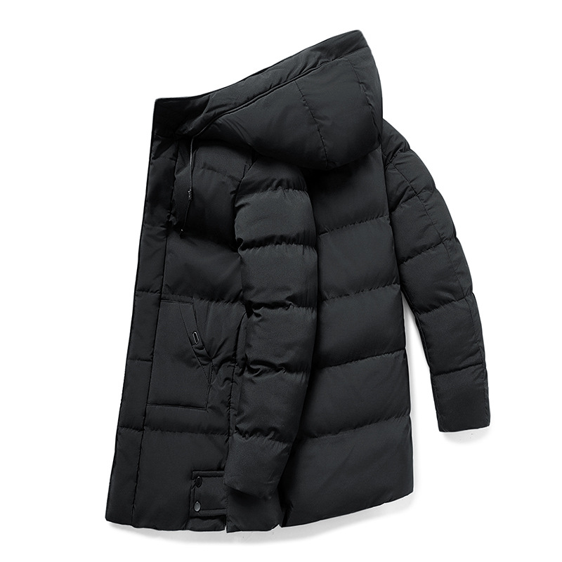 Moderne Herren Parka Jacke mit Kapuze und langen Schnitt | A&B - 14 - Annoboutique
