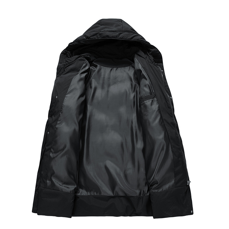 Moderne Herren Parka Jacke mit Kapuze und langen Schnitt | A&B - 17 - Annoboutique