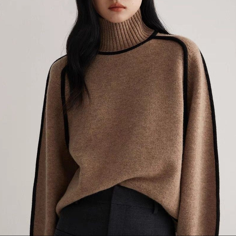 Pullover Damen mit modernem Stehkragen und lässigem Schnitt | A&B - 6 - Annoboutique