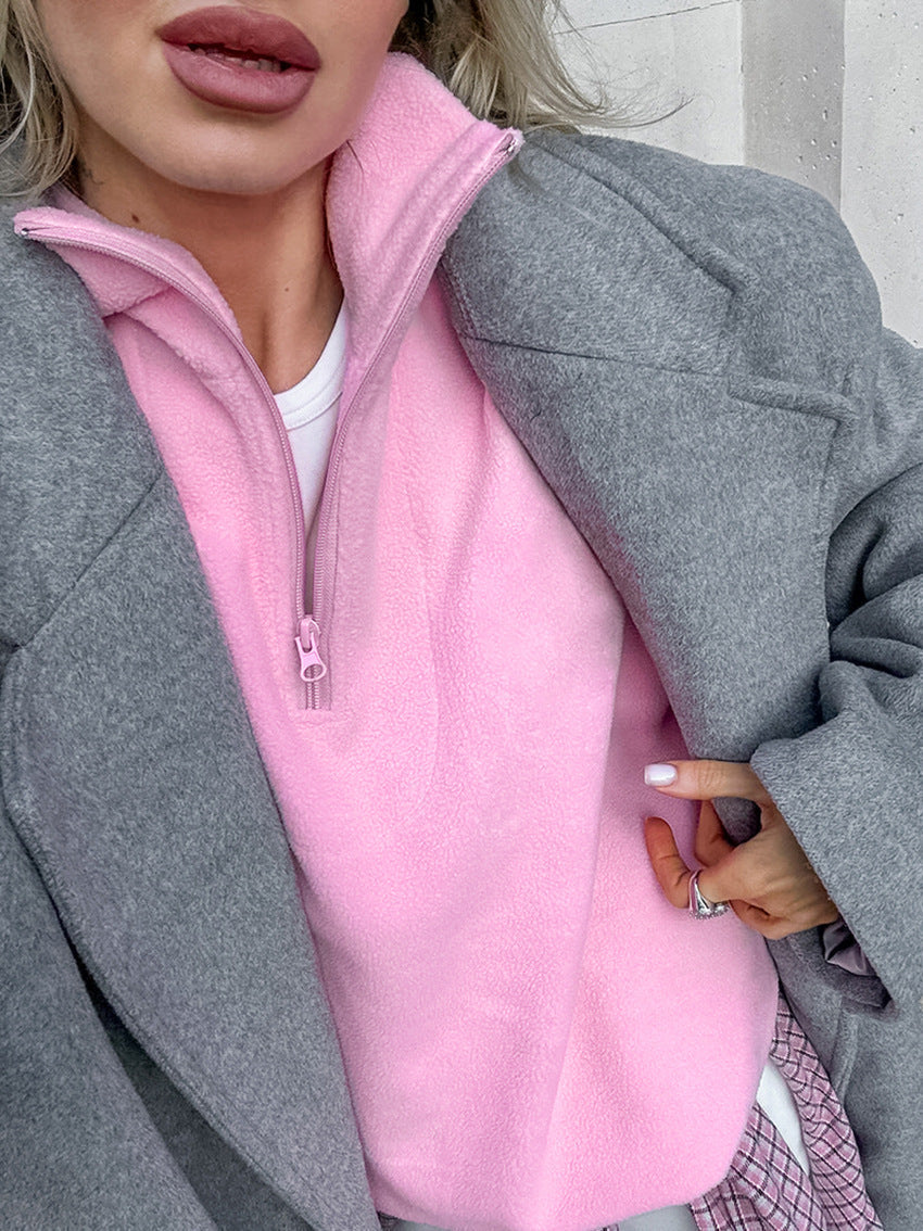 Pullover Damen mit Stehkragen und Reißverschluss | A&B - 4 - Annoboutique
