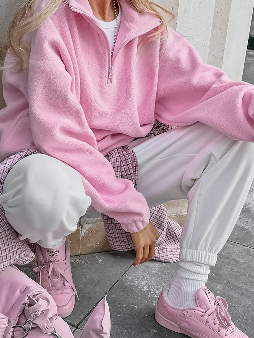 Pullover Damen mit Stehkragen und Reißverschluss | A&B - 7 - Annoboutique