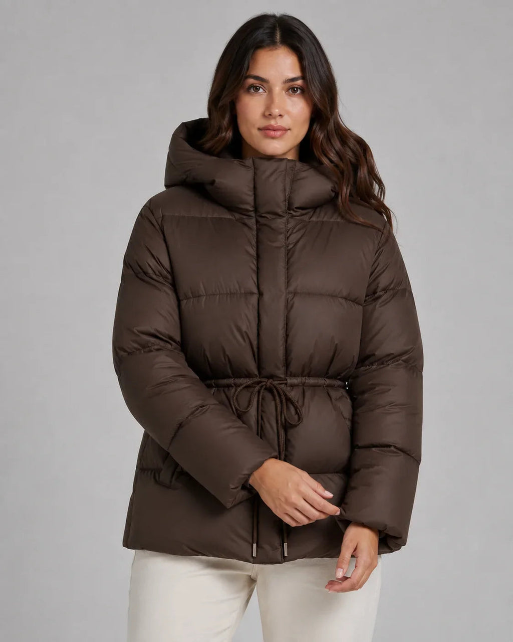 Damen Jacke mit Taillenzug und Kapuze | A&B - 2 - Annoboutique