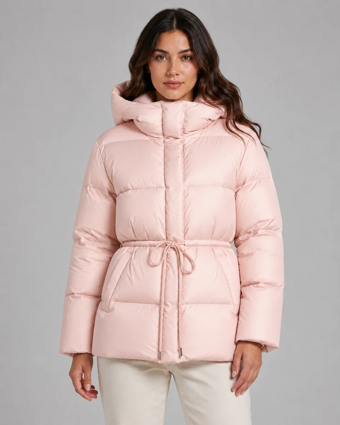 Damen Jacke mit Taillenzug und Kapuze | A&B - 4 - Annoboutique