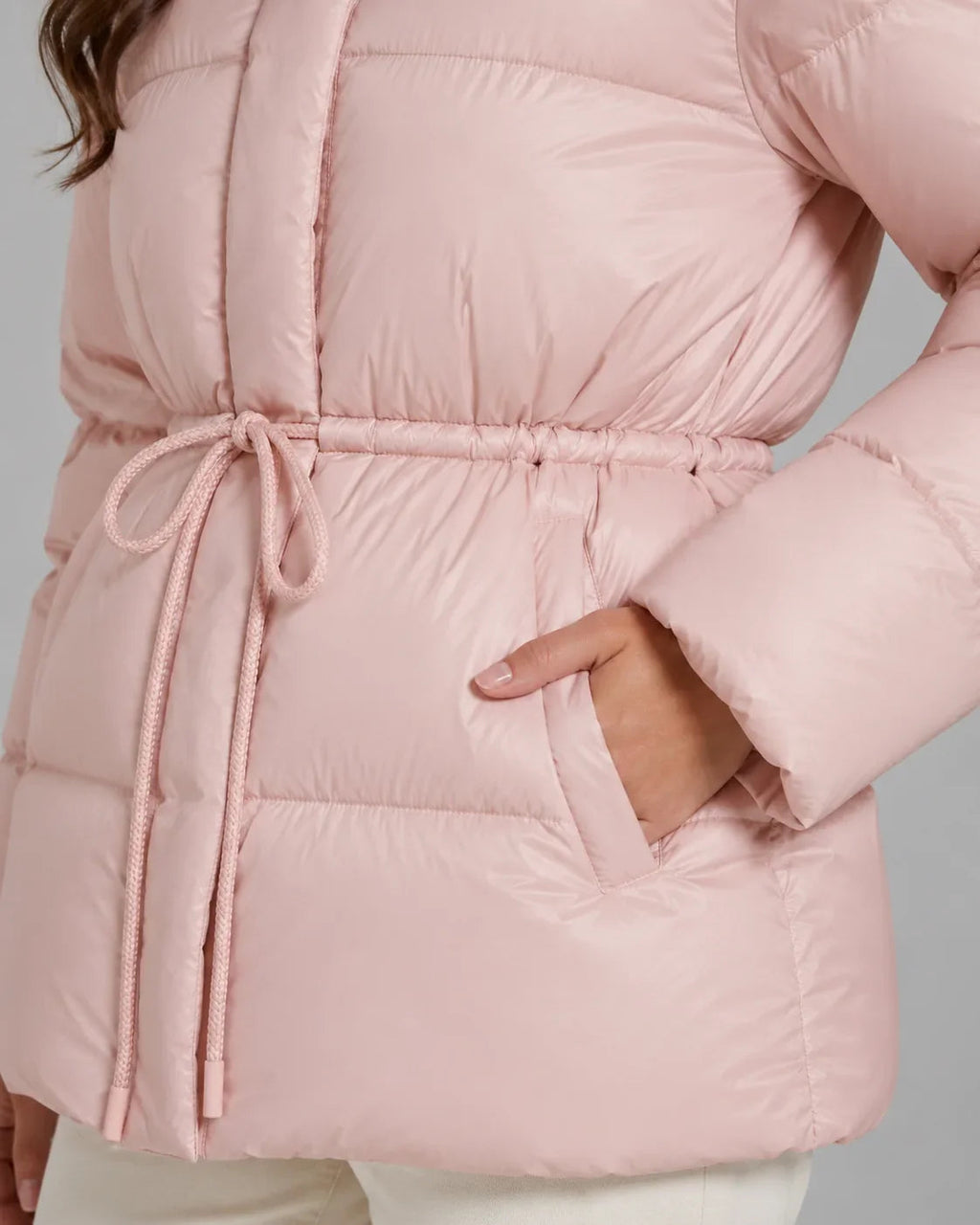 Damen Jacke mit Taillenzug und Kapuze | A&B - 5 - Annoboutique