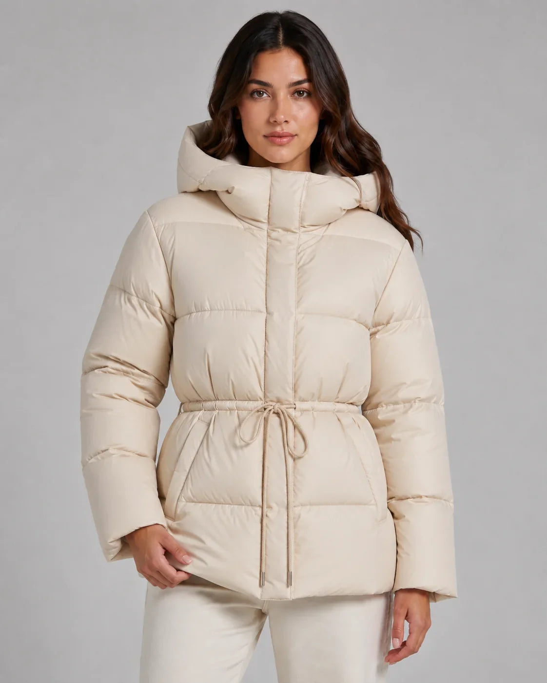 Damen Jacke mit Taillenzug und Kapuze | A&B - 7 - Annoboutique