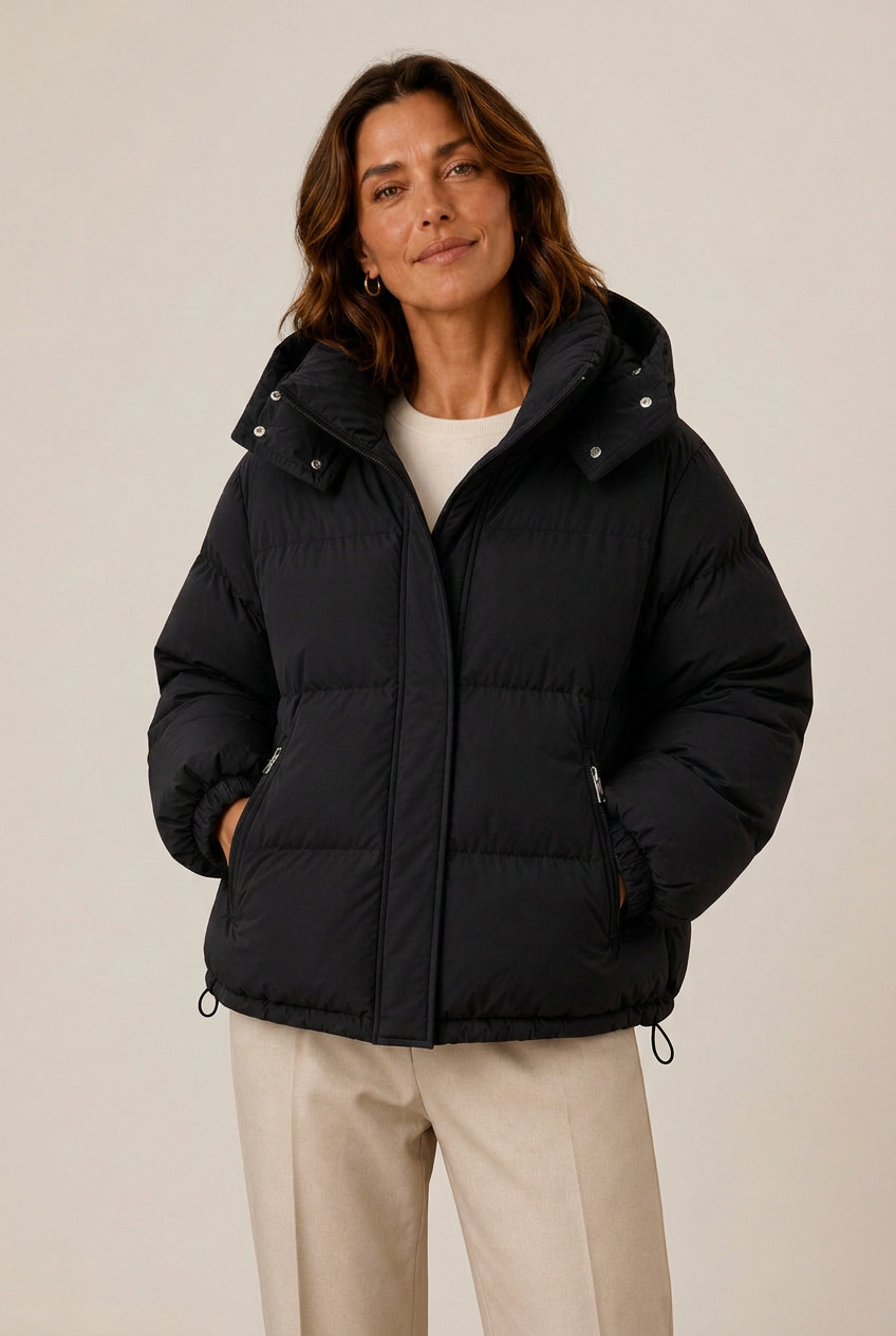 Damen Jacke mit Kapuze und Reißverschluss | A&B - 2 - Annoboutique