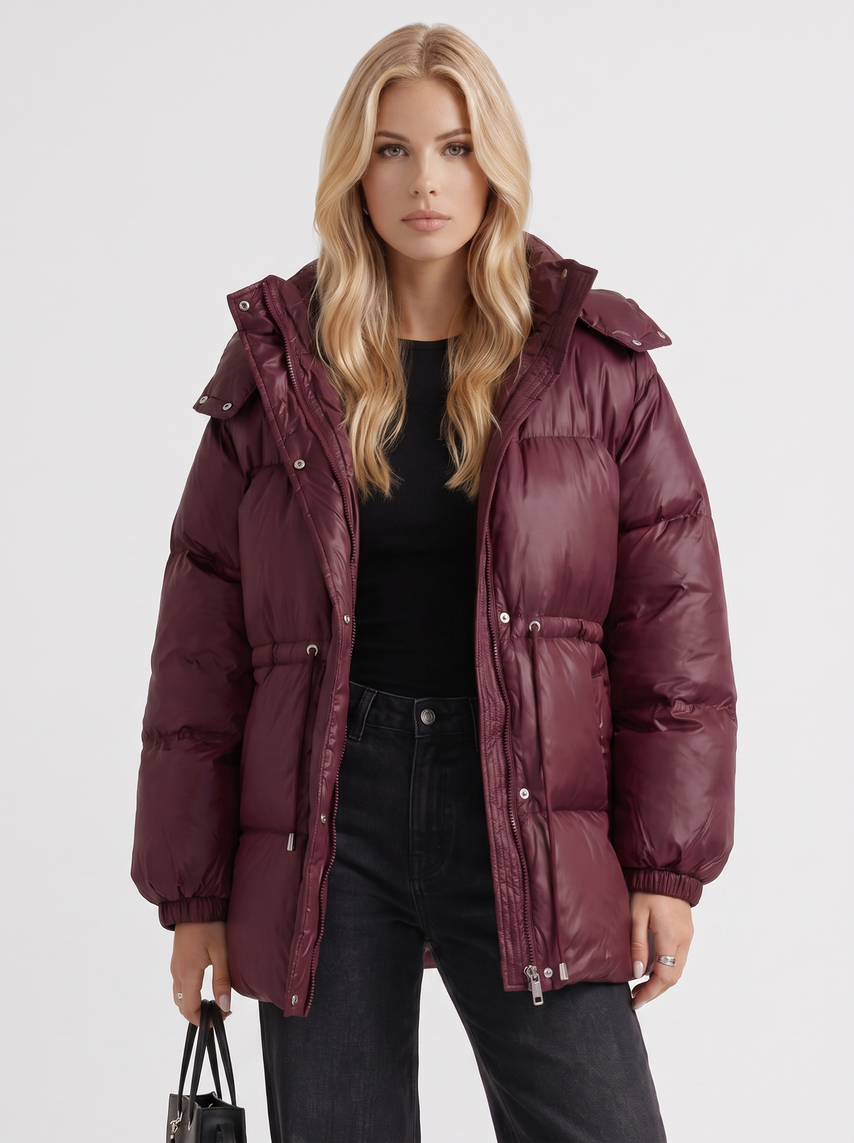 Damenjacke mit Kapuze und taillierter Passform | A&B - 7 - Annoboutique