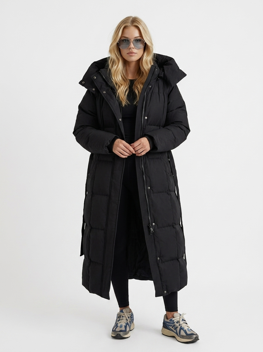 Wintermantel Damen mit Kapuze und längerer Silhouette | A&B - 1 - Annoboutique