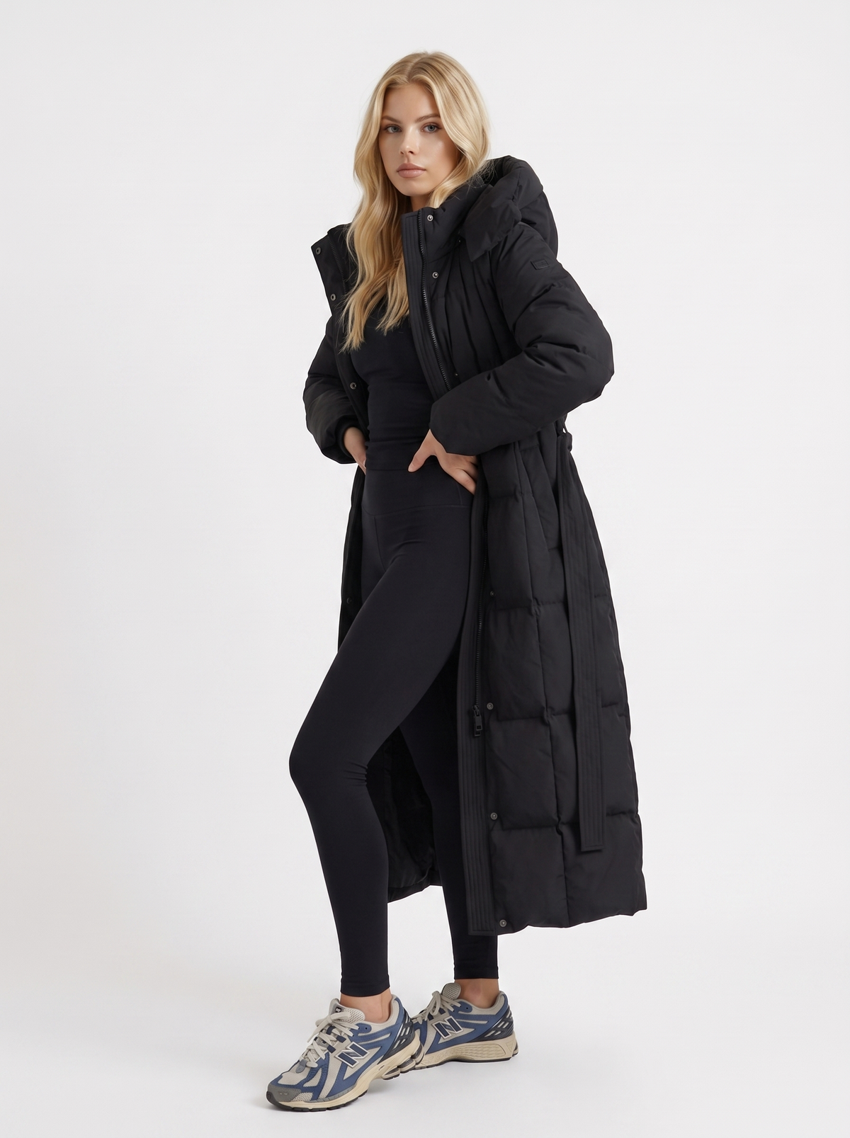 Wintermantel Damen mit Kapuze und längerer Silhouette | A&B - 3 - Annoboutique