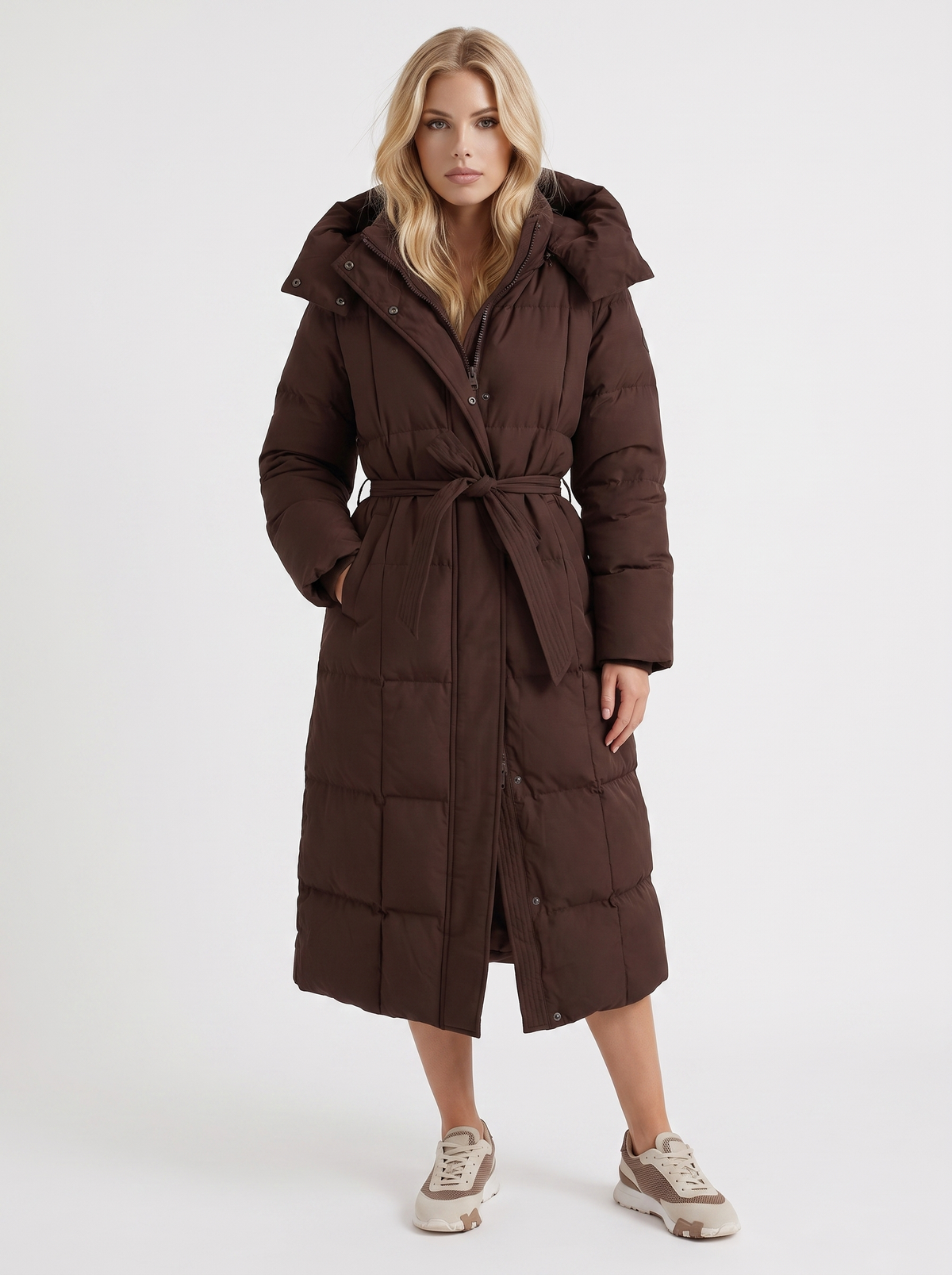 Wintermantel Damen mit Kapuze und längerer Silhouette | A&B - 7 - Annoboutique