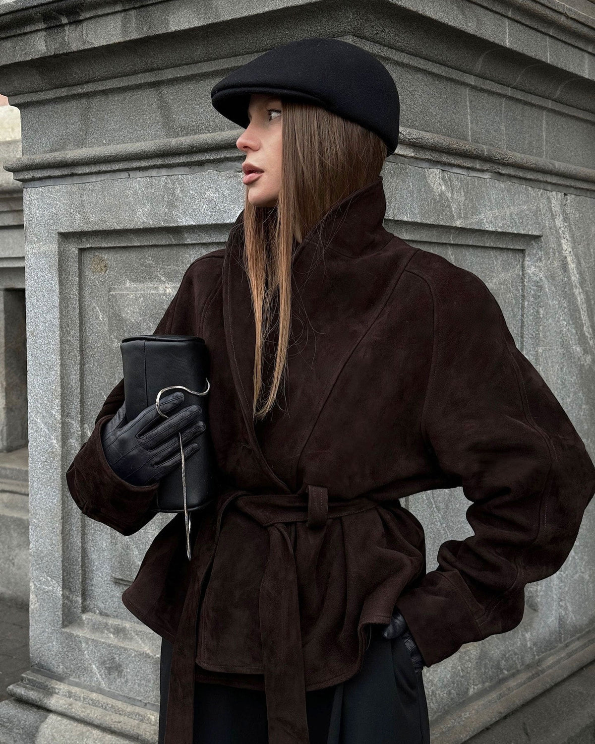 Damenjacke mit tailliertem Schnitt und Gürtel | A&B - 7 - Annoboutique