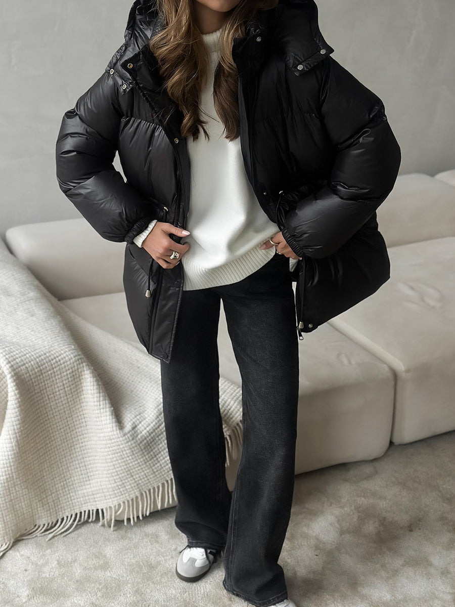 Damenjacke mit Kapuze und Taillenzug | A&B - 4 - Annoboutique