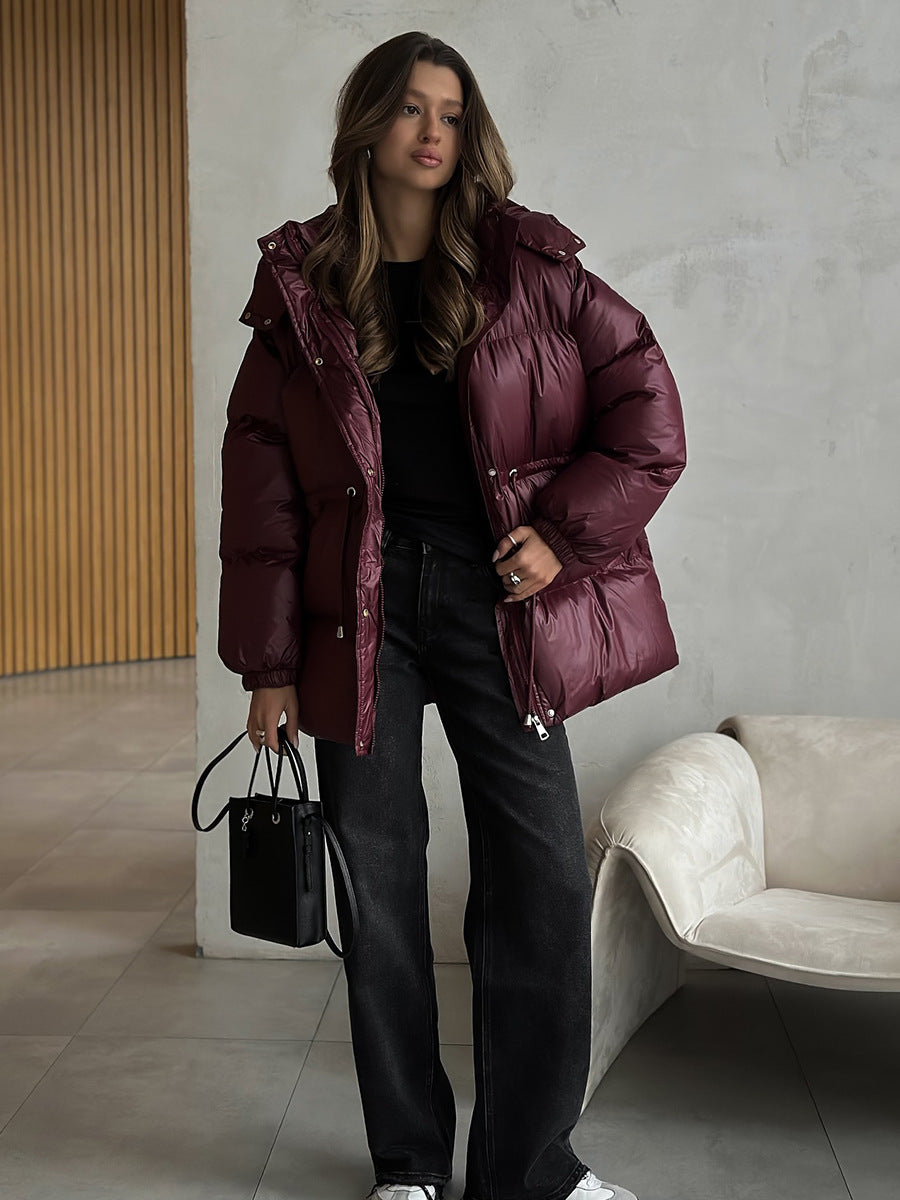 Damenjacke mit Kapuze und Taillenzug | A&B - 5 - Annoboutique