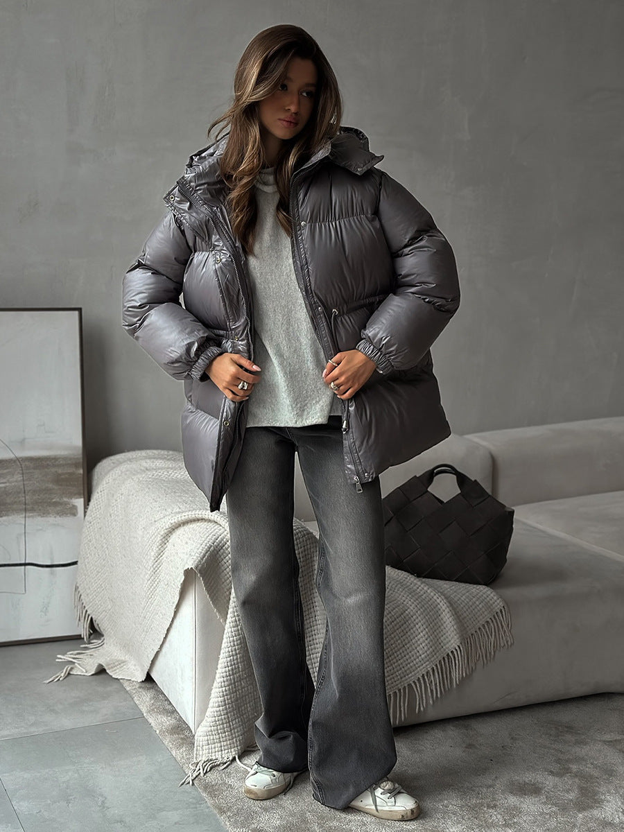 Damenjacke mit Kapuze und Taillenzug | A&B - 8 - Annoboutique