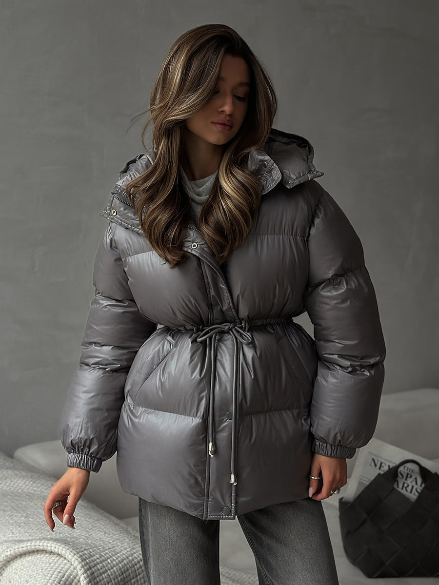 Damenjacke mit Kapuze und Taillenzug | A&B - 9 - Annoboutique