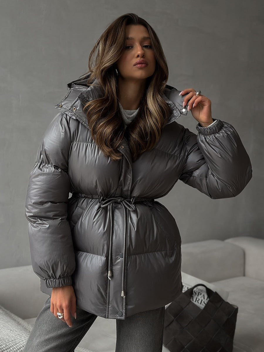Damenjacke mit Kapuze und Taillenzug | A&B - 10 - Annoboutique