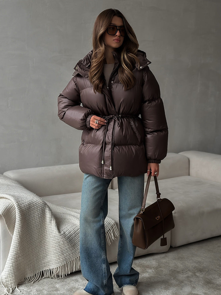 Damenjacke mit Kapuze und Taillenzug | A&B - 12 - Annoboutique