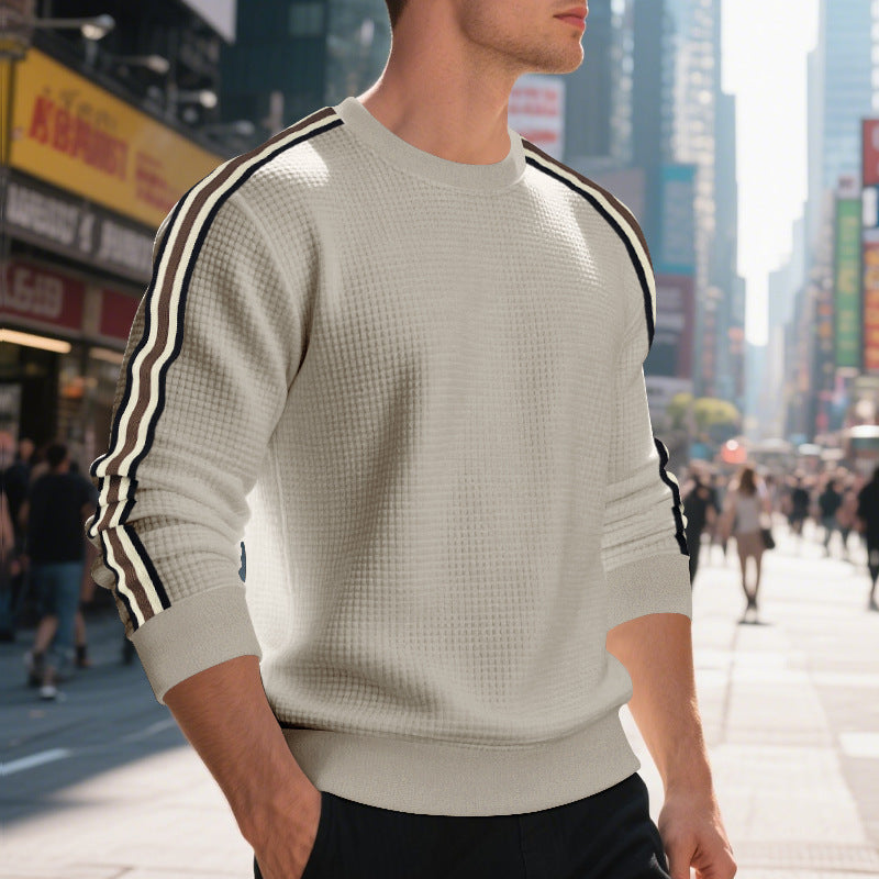 Pullover Herren mit Rundhalsausschnitt und sportlichen Streifen | A&B - 1 - Annoboutique