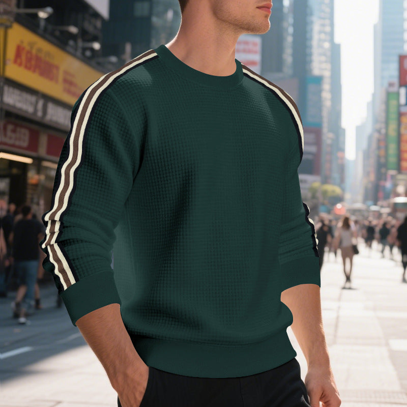 Pullover Herren mit Rundhalsausschnitt und sportlichen Streifen | A&B - 3 - Annoboutique