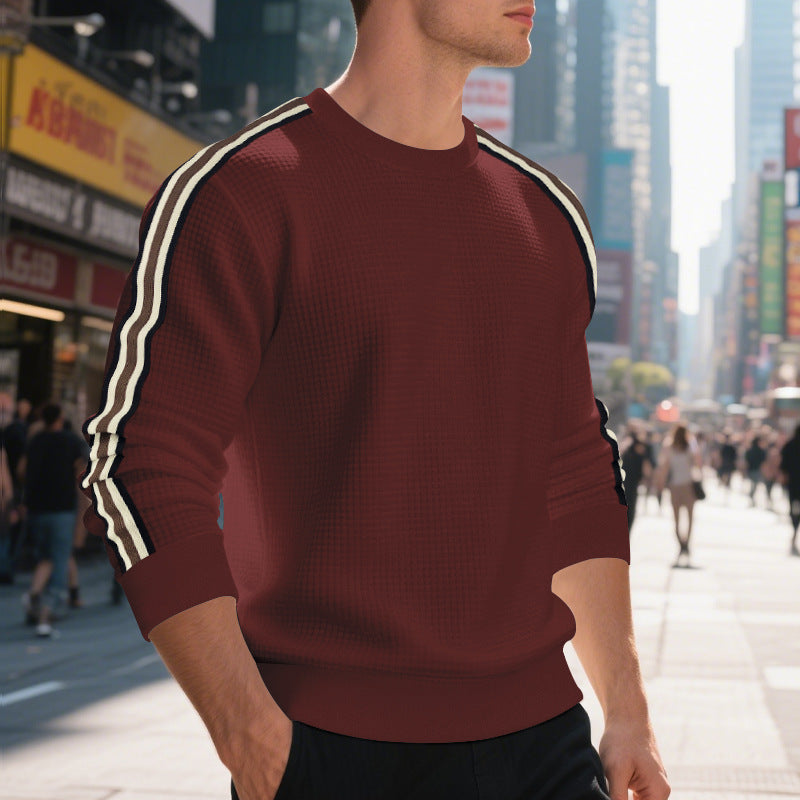 Pullover Herren mit Rundhalsausschnitt und sportlichen Streifen | A&B - 11 - Annoboutique