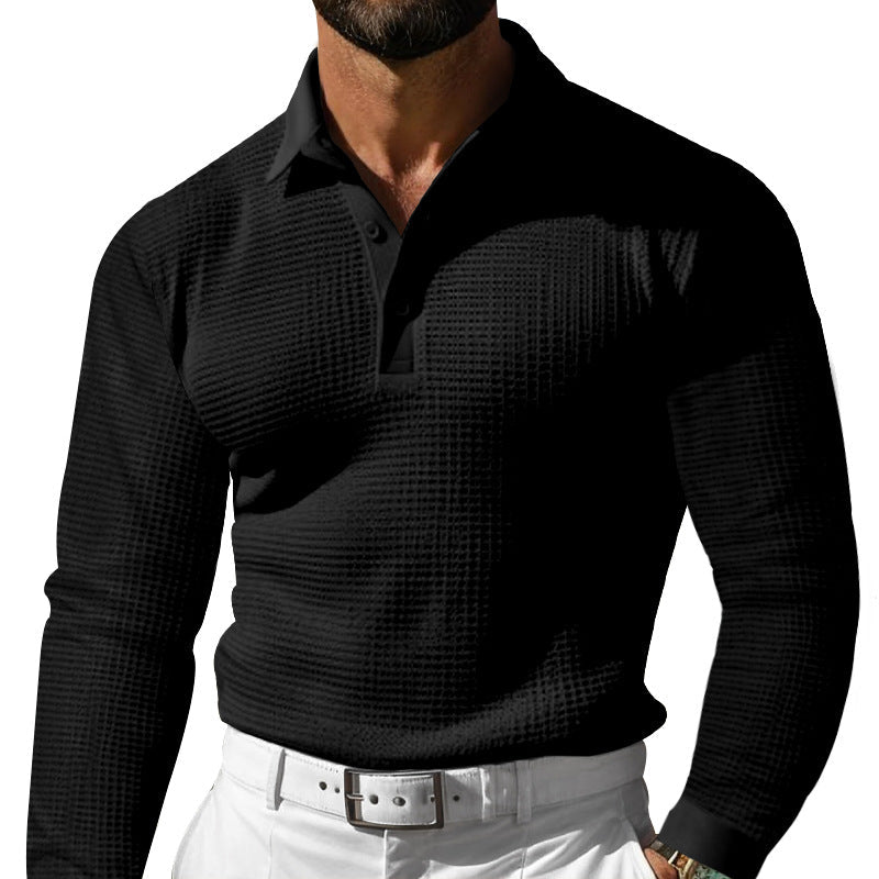 Herren Poloshirt mit strukturiertem Design und klassischem Kragen | A&B - 3 - Annoboutique