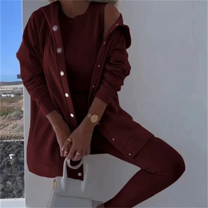 Lounge Set Damen mit Kapuzenjacke und Leggings | A&B - 3 - Annoboutique