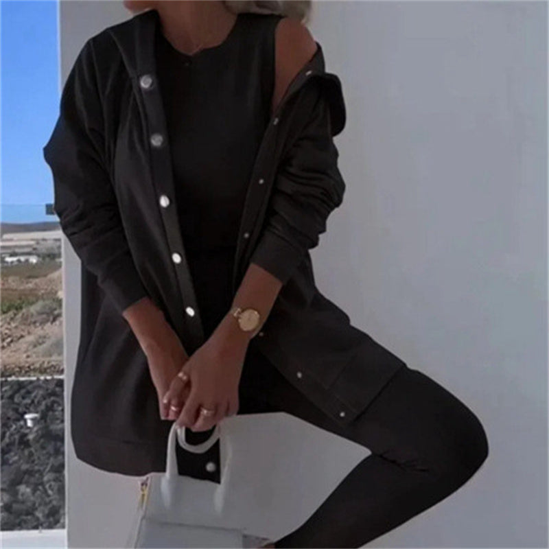 Lounge Set Damen mit Kapuzenjacke und Leggings | A&B - 5 - Annoboutique