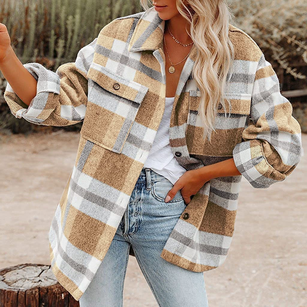 Oversized Damenjacke mit lässigem Schnitt und praktischen Taschen | A&B - 4 - Annoboutique
