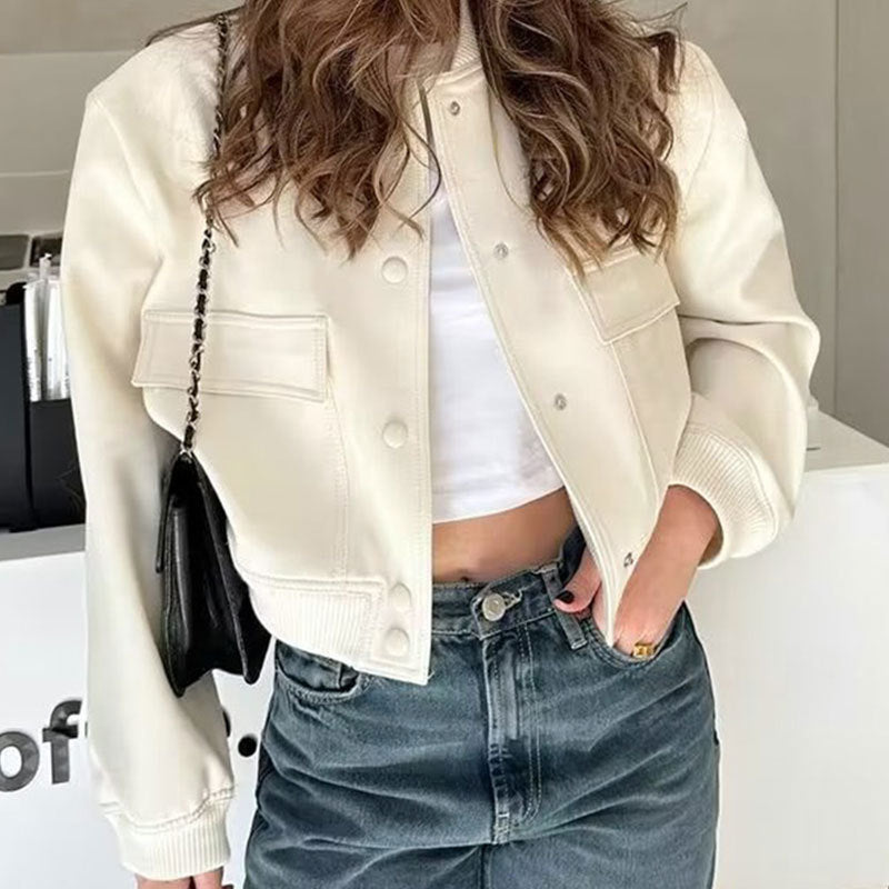 Damen Jacke mit Stehkragen und praktischen Taschen | A&B - 1 - Annoboutique