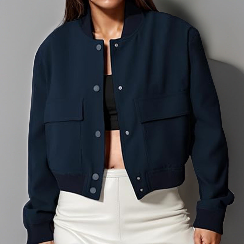 Damen Jacke mit Stehkragen und praktischen Taschen | A&B - 2 - Annoboutique