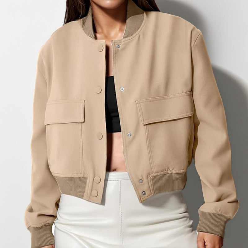 Damen Jacke mit Stehkragen und praktischen Taschen | A&B - 3 - Annoboutique