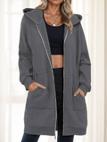 Hoodie Damen mit Kapuze und durchgehendem Reißverschluss | A&B - 1 - Annoboutique