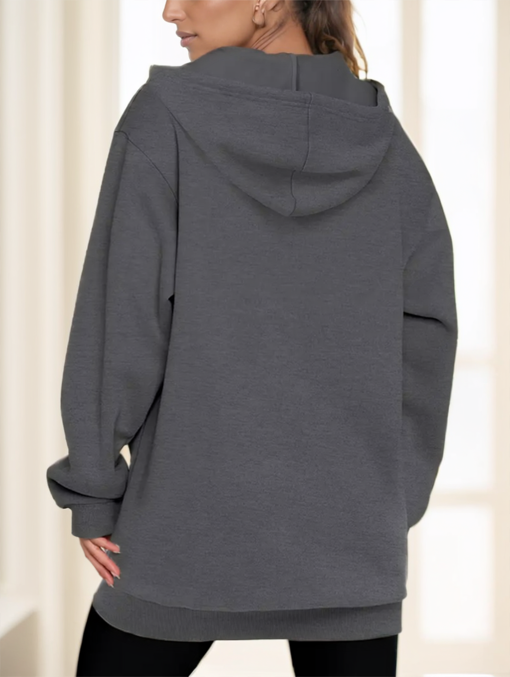 Hoodie Damen mit Kapuze und durchgehendem Reißverschluss | A&B - 6 - Annoboutique