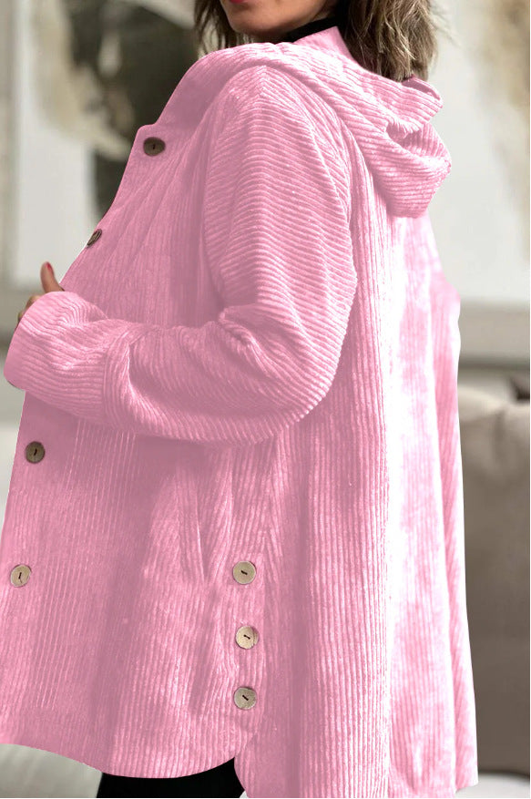 Lässige Damenjacke mit Kapuze und Knopfverschluss | A&B - 1 - Annoboutique