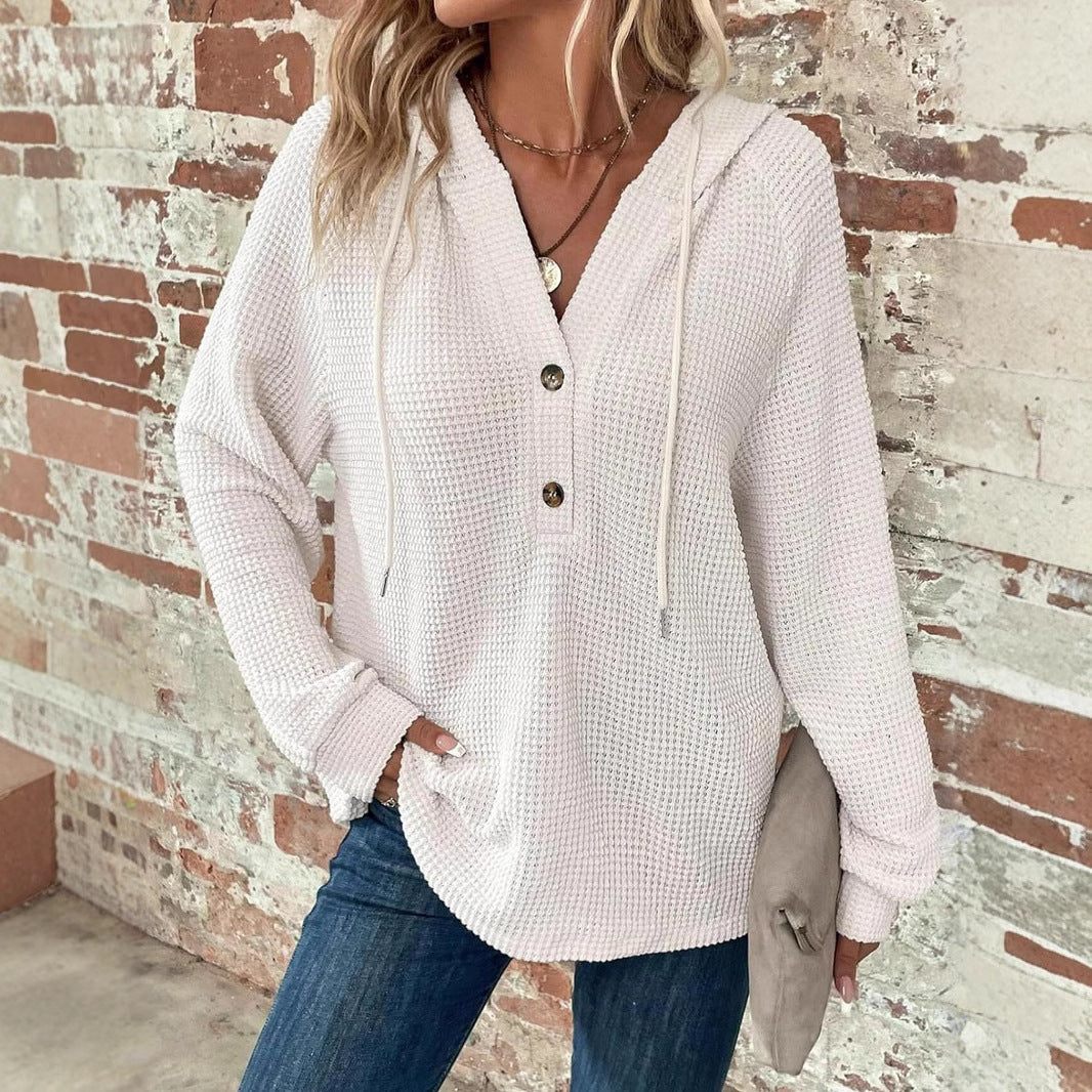 Hoodie Damen mit Knopfdetails und Kapuze | A&B - 1 - Annoboutique